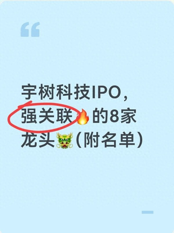 宇树科技IPO, 强关联的8家龙头(附名单)